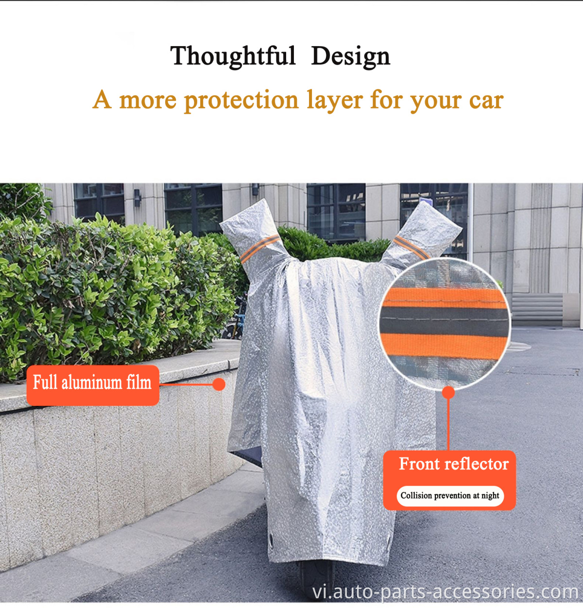 Tất cả bảo vệ thời tiết chống UV 190T polyester Universal Waterproof Clear Portable Motorcycle Cover
